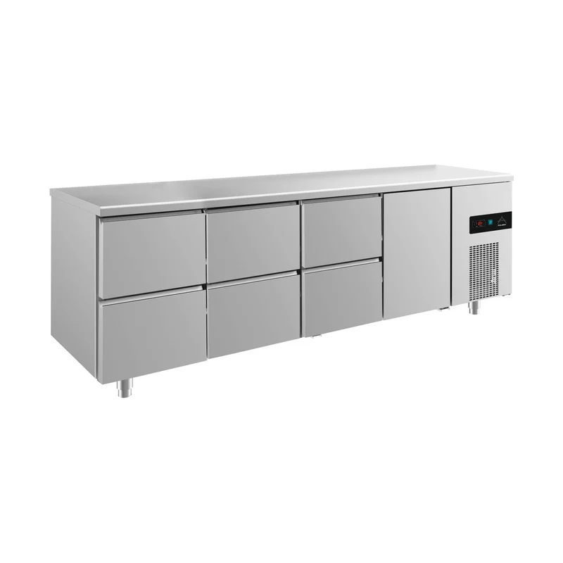 Kühltisch -2 bis +8°C 2330x700x850mm mit 1x Tür und 3x zwei Schubladen – Art.-Nr. KT4ZZZT