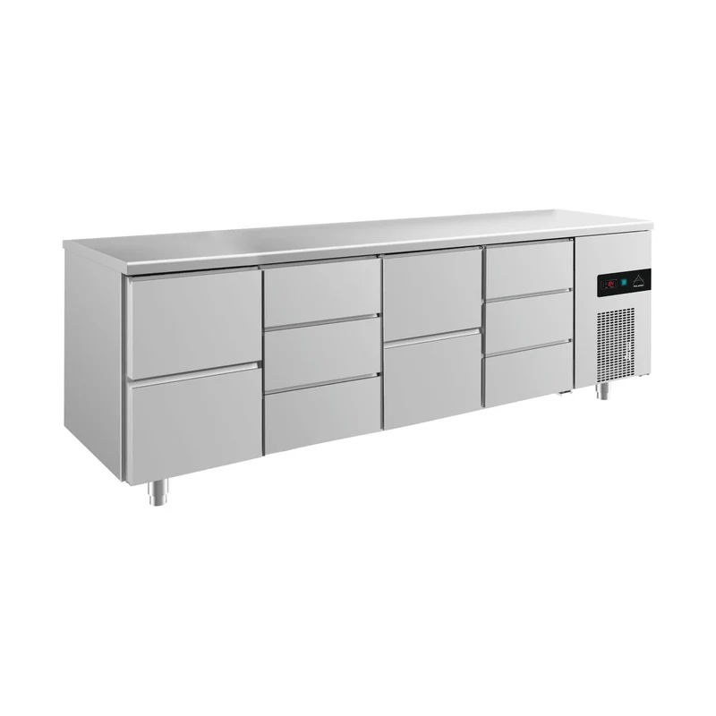 Kühltisch -2 bis +8°C 2330x700x850mm mit 2x zwei Schubladen und 2x drei Schubladen – Art.-Nr. KT4ZDZD