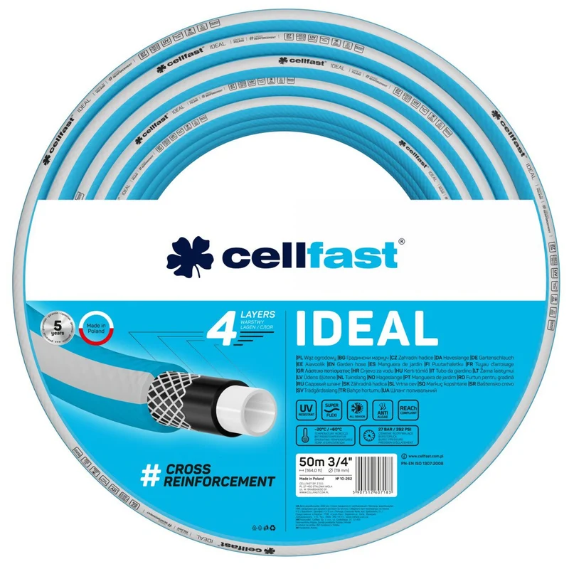 CELLFAST IDEAL 3/4" Gartenschlauch 50m 10-262 4-lagig
