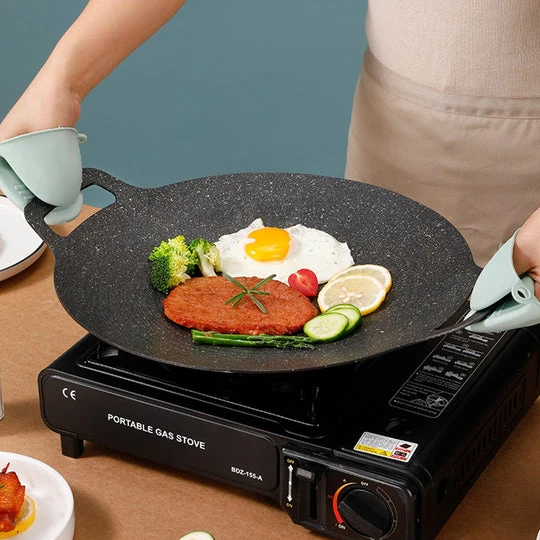 Steinpfanne Antihaft 28 cm | Gleichmäßige Hitze für Anbraten & Grillen | Für alle Herdarten geeignet