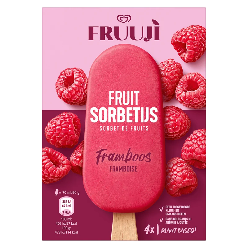 Ola Fruuji sorbetijs framboos