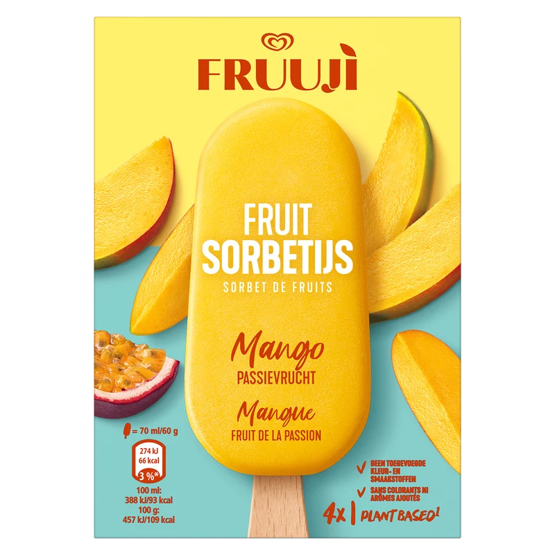 Ola Fruuji sorbetijs mango passievrucht