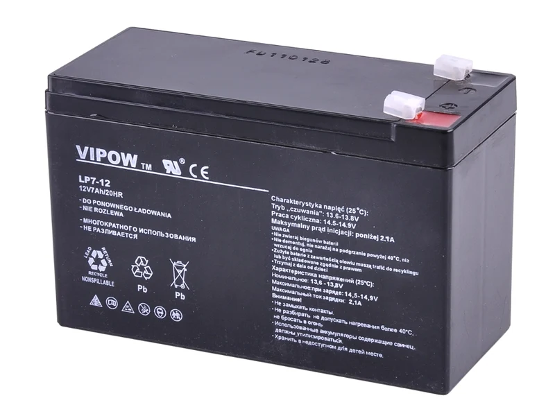 Wartungsfreie Gelbatterie 12V 7Ah Vipow BAT0211