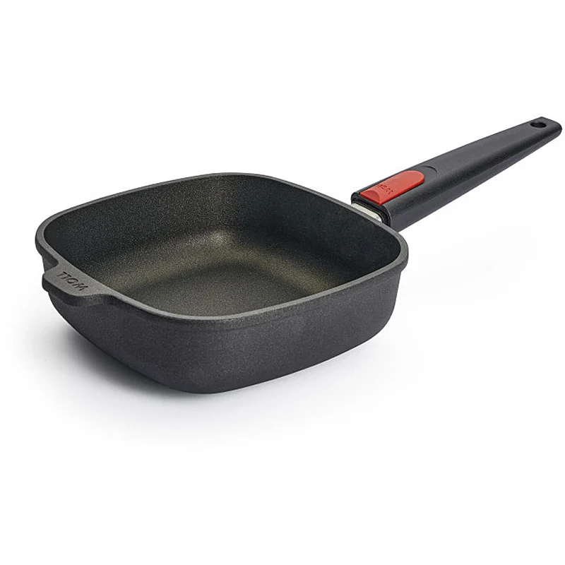 WOLL Nowo Induktion Line Gusspfanne, viereckig 20 x 20cm 6,5cm hoch abnehmbarer Stiel 1620IL