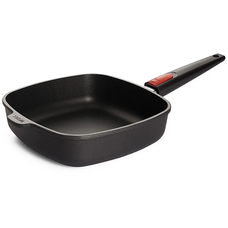 WOLL Nowo Induktion Line Gusspfanne, viereckig 24 x 24 cm 6,5 cm hoch abnehmbarer Stiel 1624IL