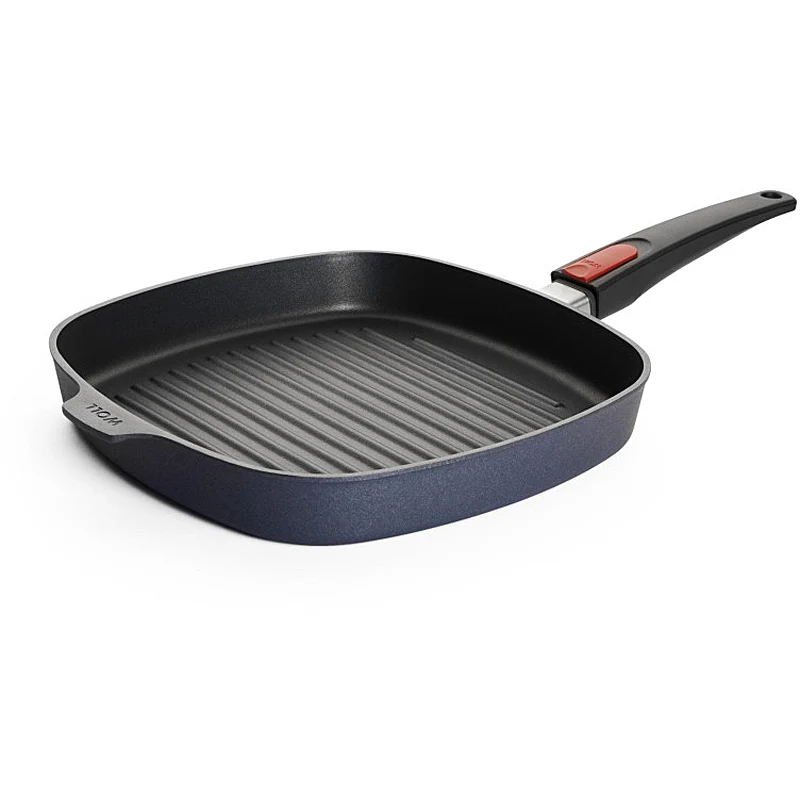WOLL Diamond LITE Induktion Gusspfanne, viereckig, AS 28 x 28cm, 6,5cm hoch mit Rillen 1628-1DPI