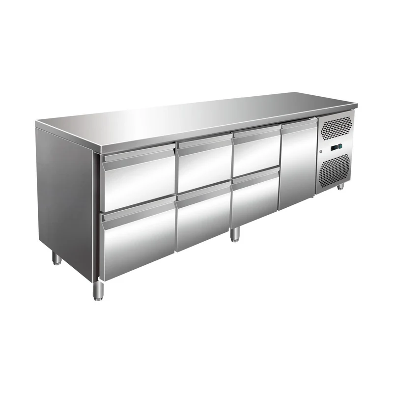 VIP Kühltisch mit 3x 2 Schubladen und 1 Tür -2 bis +8°C 2.230x700x860 mm