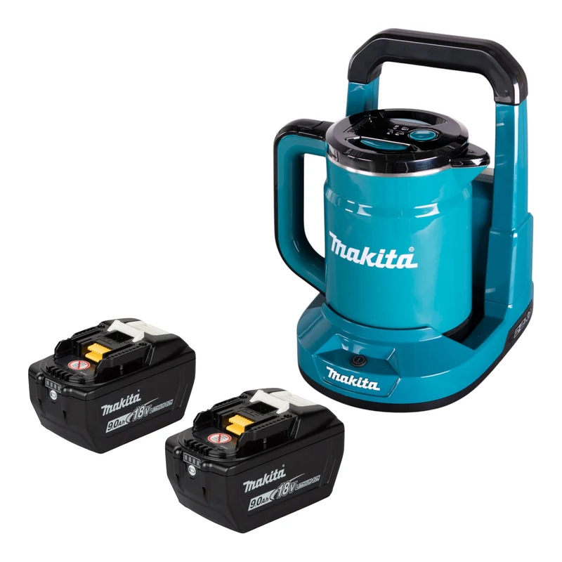 Makita DKT 360 Z Akku Wasserkocher 36 V ( 2x 18 V ) 0,8 L + 2x Akku 9,0 Ah - ohne Ladegerät