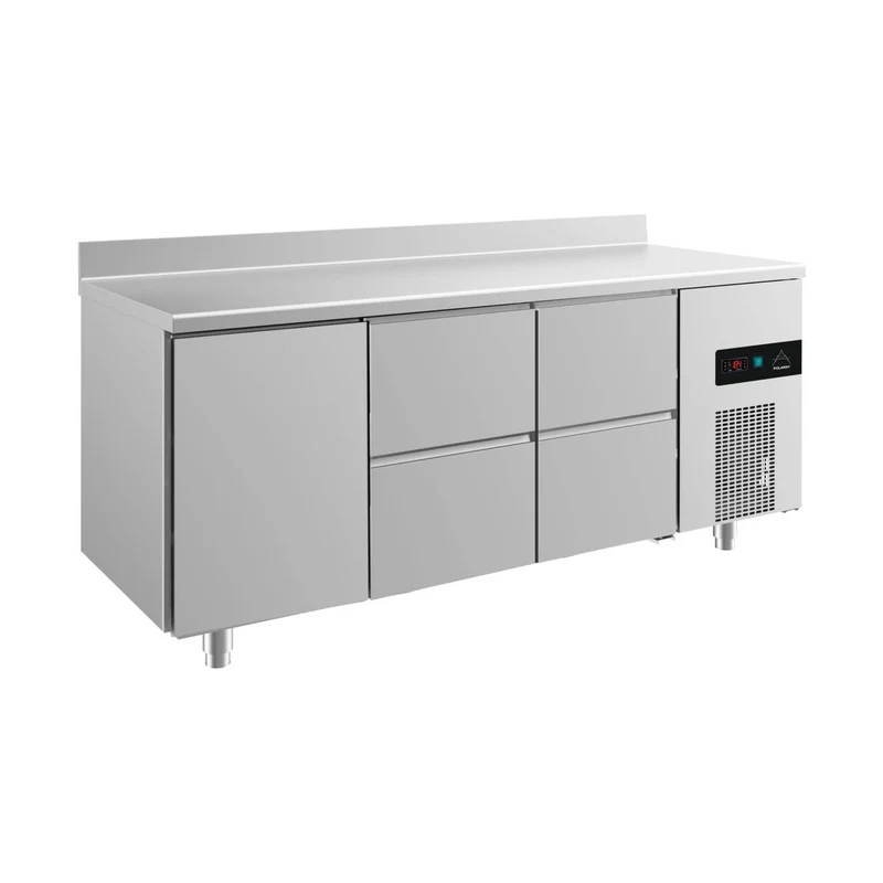 Kühltisch -2 bis +8°C 1865x700x850mm mit 1x Tür und 2x zwei Schubladen u. Aufkantung – Art.-Nr. KT3TZZA