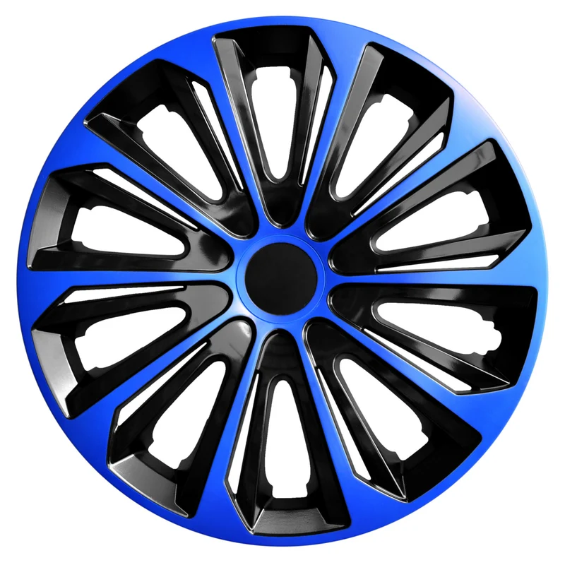 Satz von 4 NRM Radkappen Strong Duo 14" blau - schwarz Die perfekte Wahl für Ihr Auto!