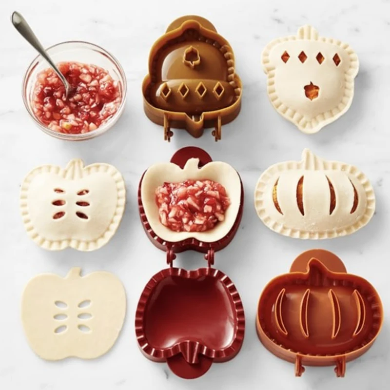 Mini-Pie-Former für Halloween & Herbst | Ausstechen, Füllen & Verschließen in einem Schritt | BPA-freies ABS | Kürbis-, Apfel- & Eichel-Design