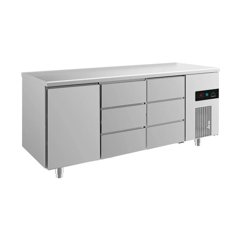Kühltisch -2 bis +8°C 1865x700x850mm mit 1x Tür und 2x drei Schubladen – Art.-Nr. KT3TDD