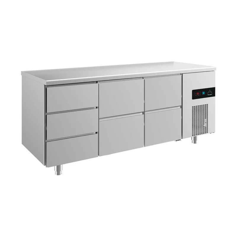 Kühltisch -2 bis +8°C 1865x700x850mm mit 2x zwei Schubladen und 1x drei Schubladen – Art.-Nr. KT3DZZ