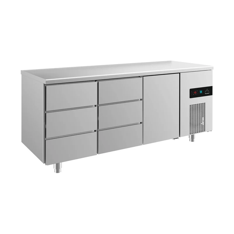 Kühltisch -2 bis +8°C 1865x700x850mm mit 1x Tür und 2x drei Schubladen – Art.-Nr. KT3DDT