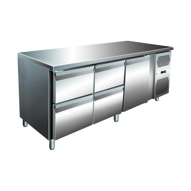 VIP Kühltisch mit 2x 2 Schubladen und 1 Tür -2 bis +8°C 1.795x700x860 mm