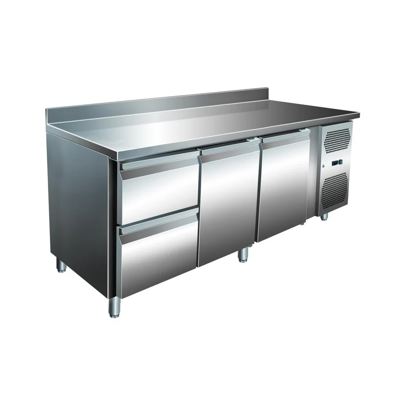 VIP Kühltisch mit 1x 2 Schubladen und 2 Türen und Aufkantung -2 bis +8°C 1.795x700x960 mm