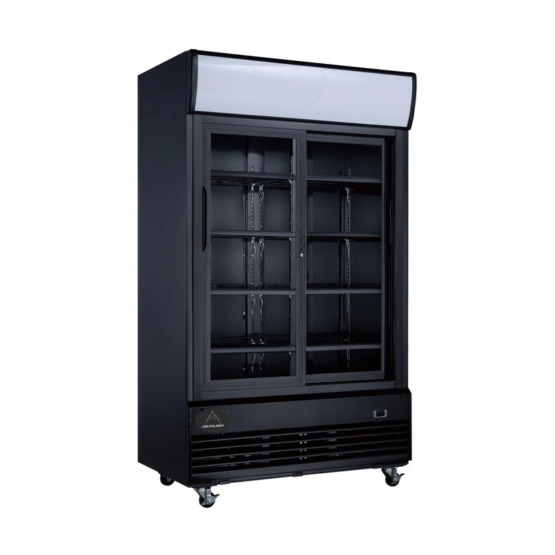 Flaschenkühlschrank 1000 L 1200x730x2072 mm, schwarz, Schiebetüren