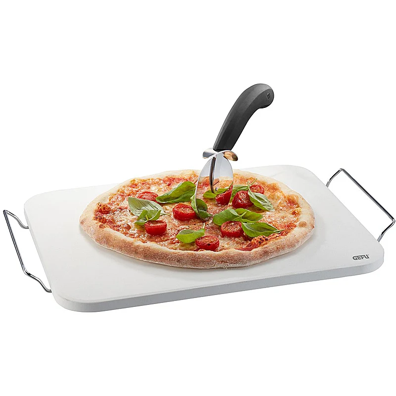 GEFU Set: Pizzastein DARIOSO mit Gestell + Pizzaschneider + Pizza-Schieber 89534