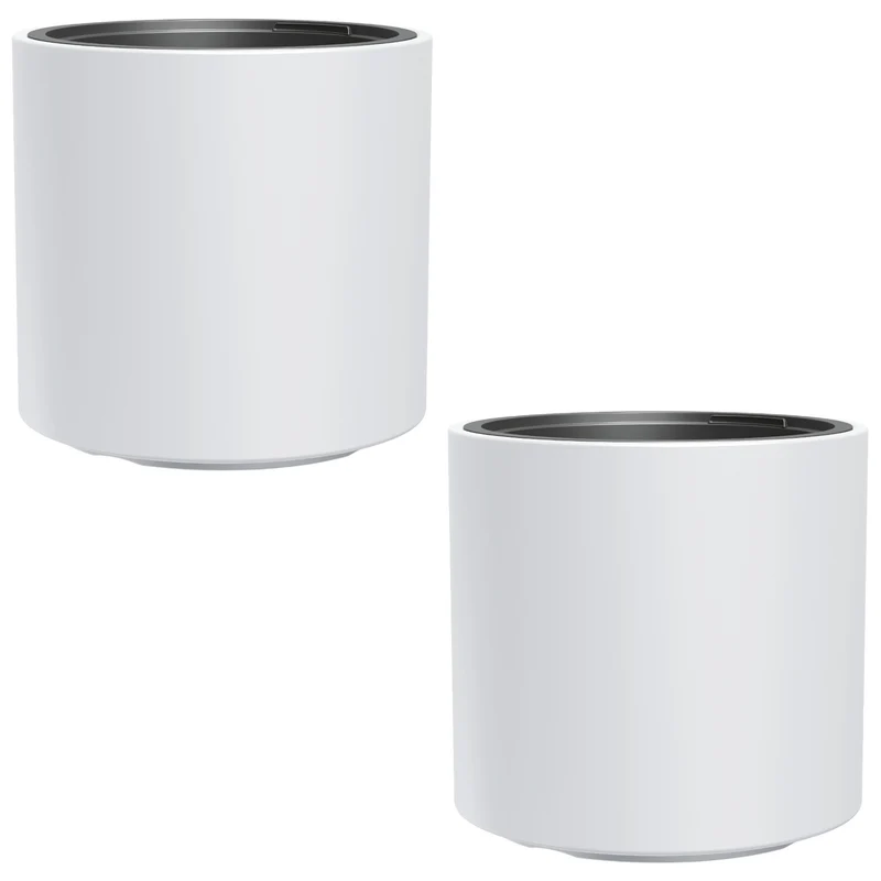 HEOS frostsicherer Blumentopf, weiß, mit Einsatz, Inhalt 31L, matt, DBHER470, 2 Stück