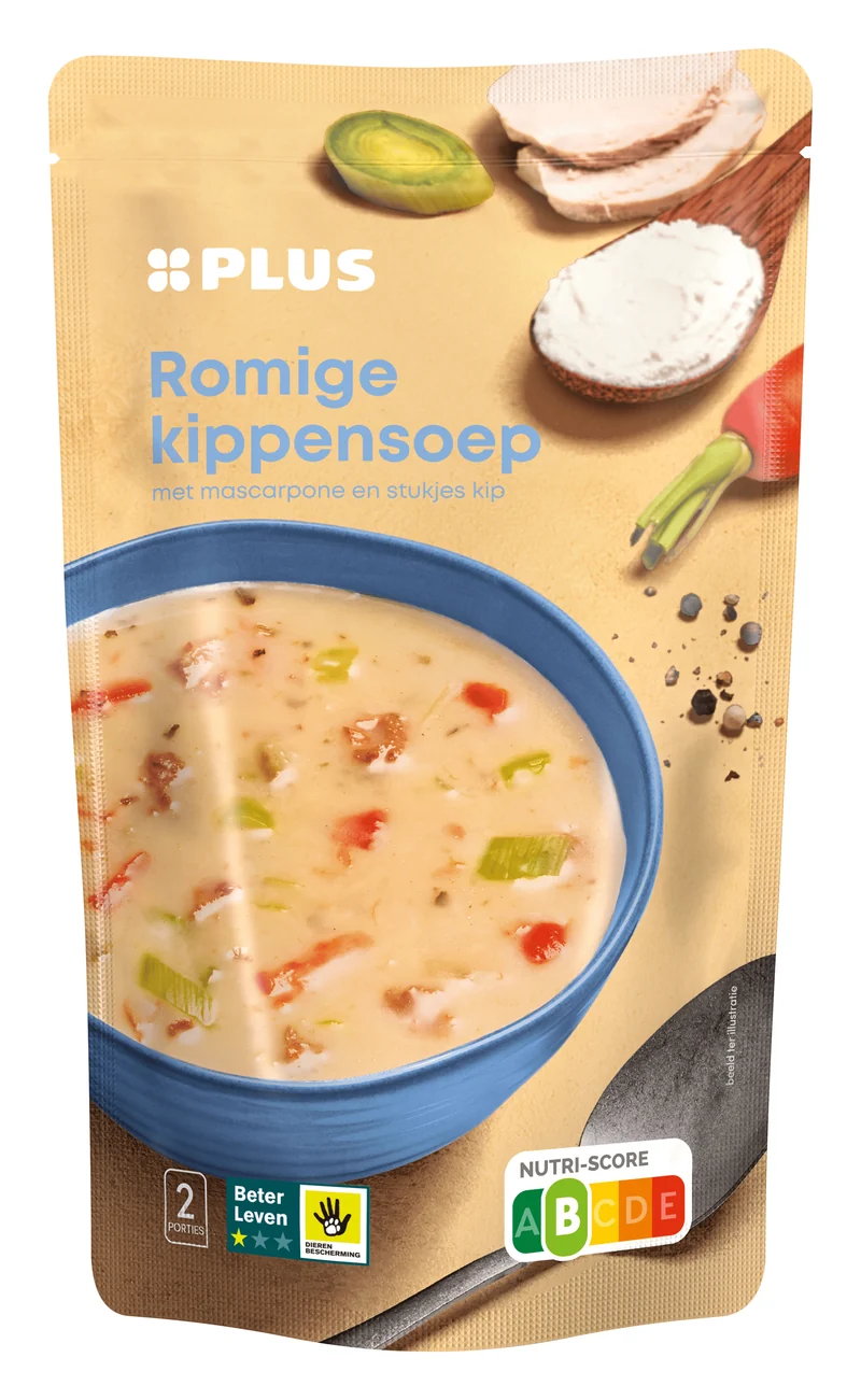 Soep in zak kippensoep