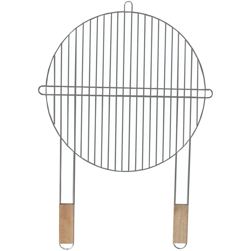 Master Grill & Party runder Grillrost, Stahl verchromt, Holzgriffe, 51cm, MG257