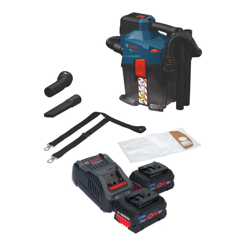 Bosch GAS 18V-6L S Akku Staubsauger 18 V 6 l Staubklasse L + 2x ProCORE Akku 8,0 Ah + Ladegerät