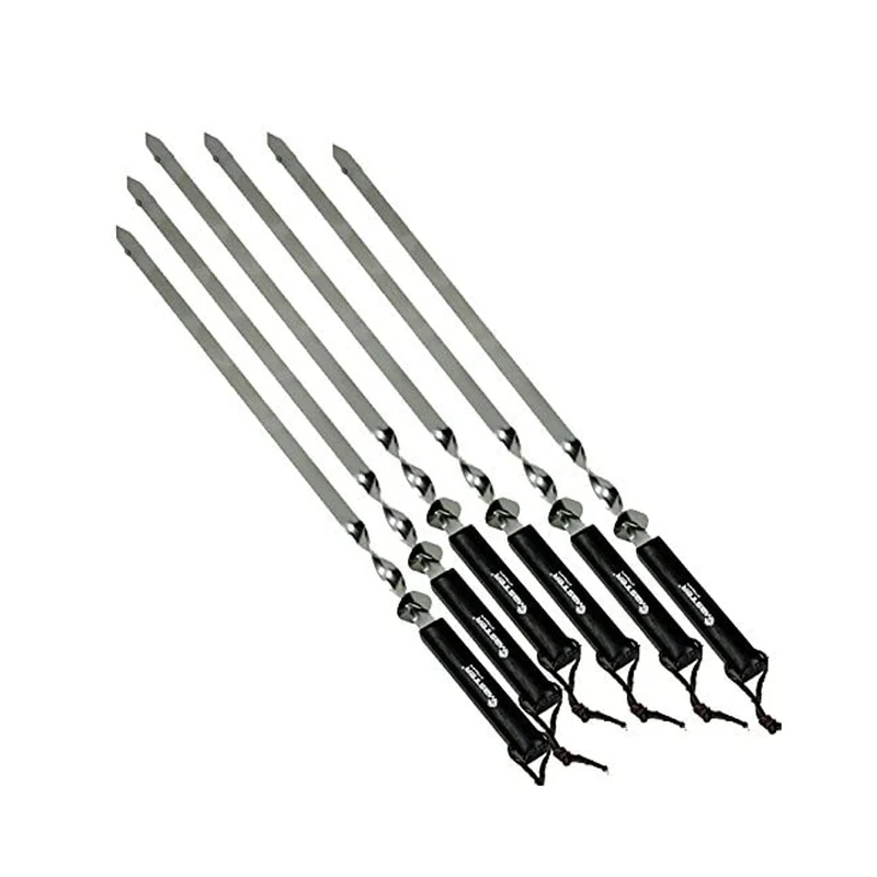 Grillspieße 600x15x1,8mm EDELSTAHL mit Holzgriff Schaschlikspieße Fleischspieße Spieße Fleischwender Schampura Spieß