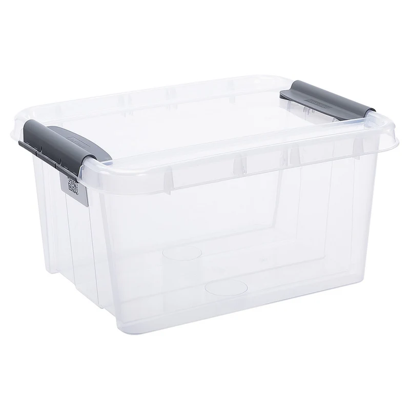 Aufbewahrungsbox mit Deckel und QR-Code Stapelbar Transparent 32L