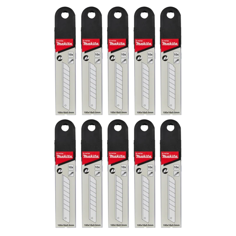 Makita 10x Abbrechklingen 100 Stk. Ersatzklingen für Abbrechklingenmesser ( 10x D-74734 )