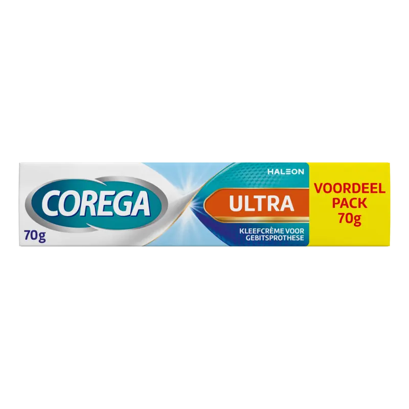 Corega Ultra kleefcrème gebitsprothese voordeel
