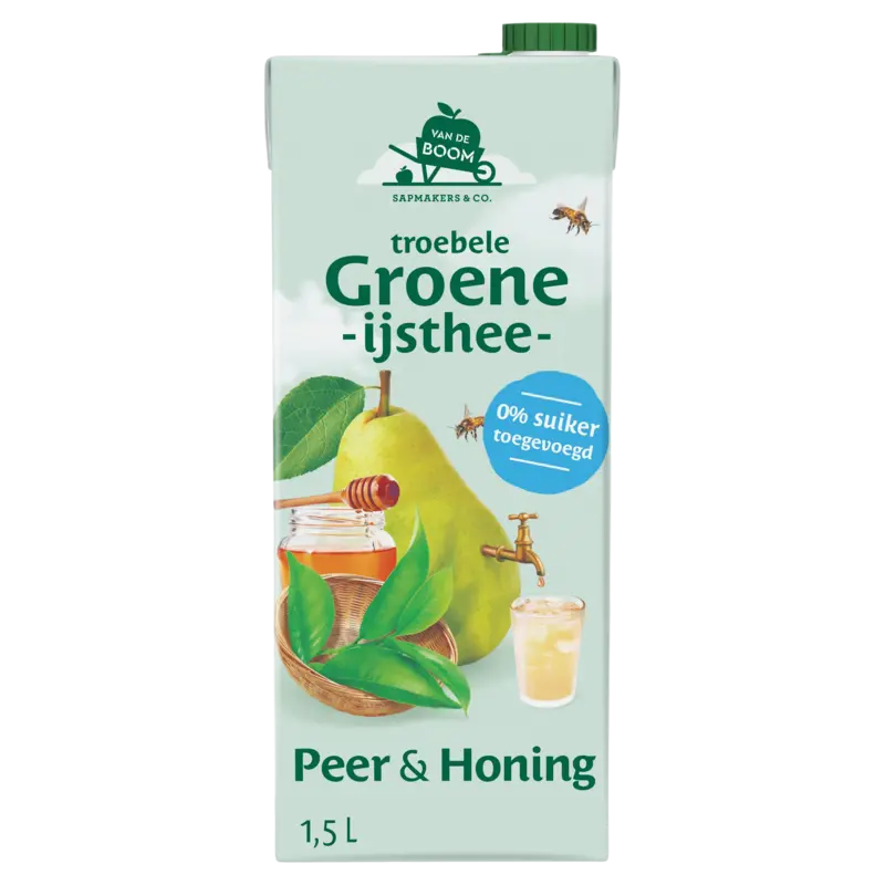 Van de Boom Troebele groene ijsthee peer & honing