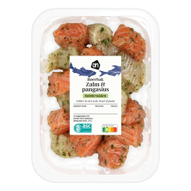Roerbak zalm & pangasius tuinkruiden