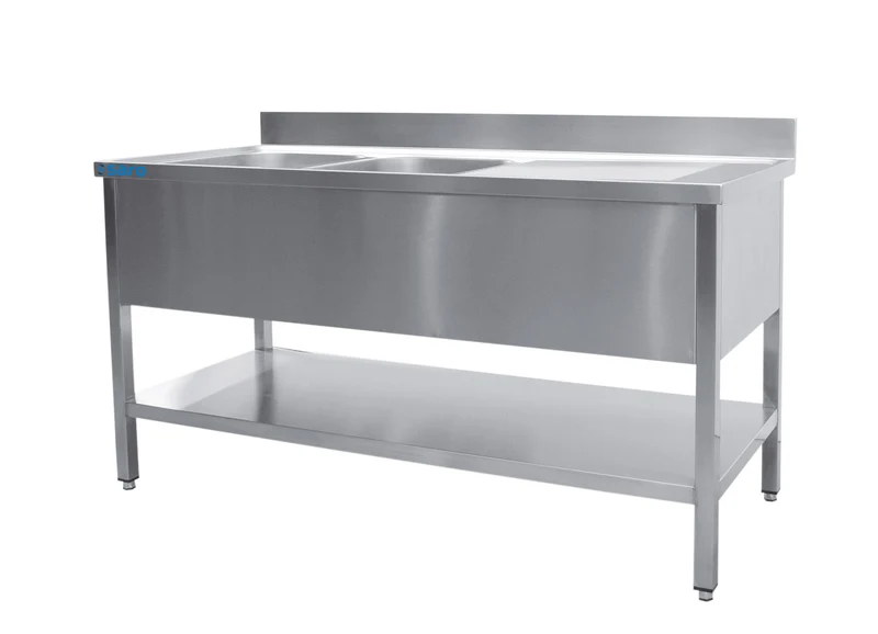 Saro Spültisch 2 Becken, links - B 1800 x T 700 mm
