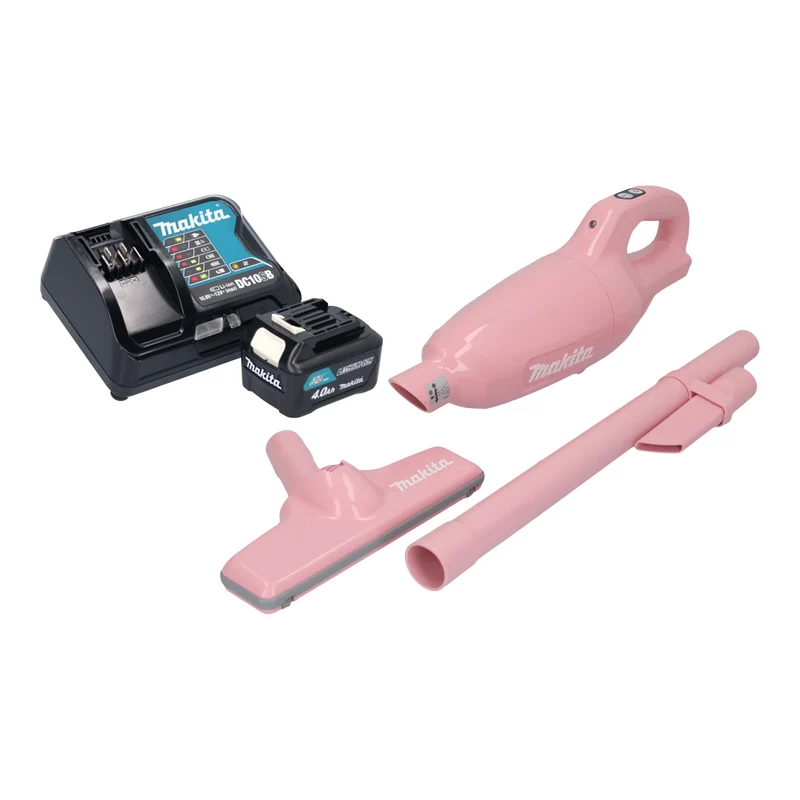 Makita CL 108 FDSM1P Akku Staubsauger 12 V max. 0,6 L pink + 1x Akku 4,0 Ah + Ladegerät