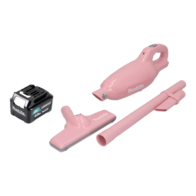 Makita CL 108 FDM1P Akku Staubsauger 12 V max. 0,6 L pink + 1x Akku 4,0 Ah - ohne Ladegerät