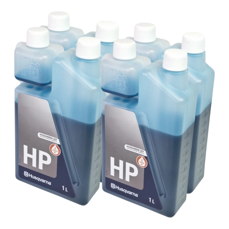 Husqvarna 4x HP Zweitakt Öl 1 Liter ( 4x 587808511 ) - 2 Stroke Oil - Verschleißverringerrung durch spezielle Additive