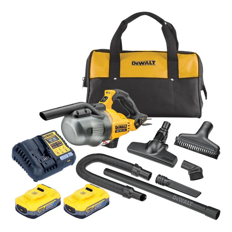 DeWalt DCV 501 LH2 Akku Stabsauger 18 V 0,7 l Staubklasse L + 2x Powerstack Akku 5,0 Ah + Ladegerät