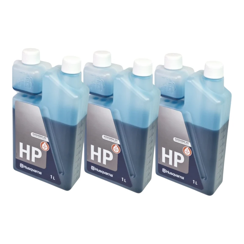 Husqvarna 3x HP Zweitakt Öl 1 Liter ( 3x 587808511 ) - 2 Stroke Oil - Verschleißverringerrung durch spezielle Additive