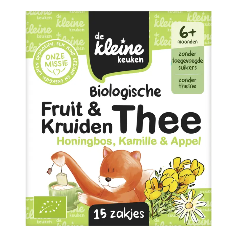De Kleine Keuken Biologische thee honingbos kamille 6m+