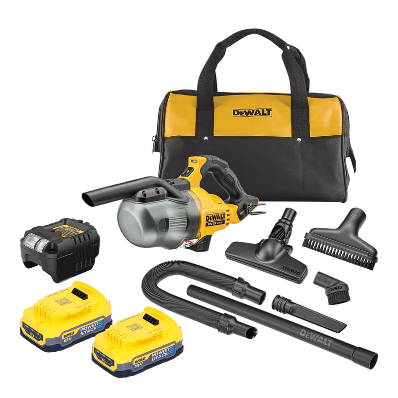 DeWalt DCV 501 LE2 Akku Stabsauger 18 V 0,7 l Staubklasse L + 2x Powerstack Akku 1,7 Ah + Ladegerät