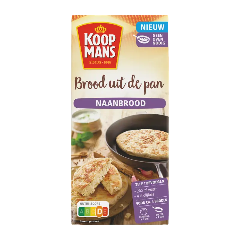 Koopmans Brood uit de pan naanbrood