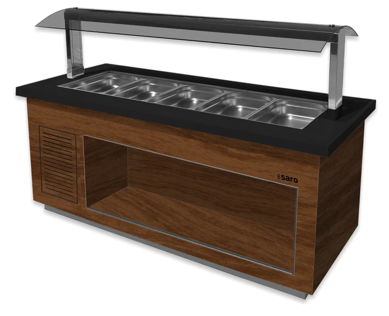 Saro Salatbar für 6x 1/1 GN, Modell PREMIUM LINE SB-K230 Walnuss