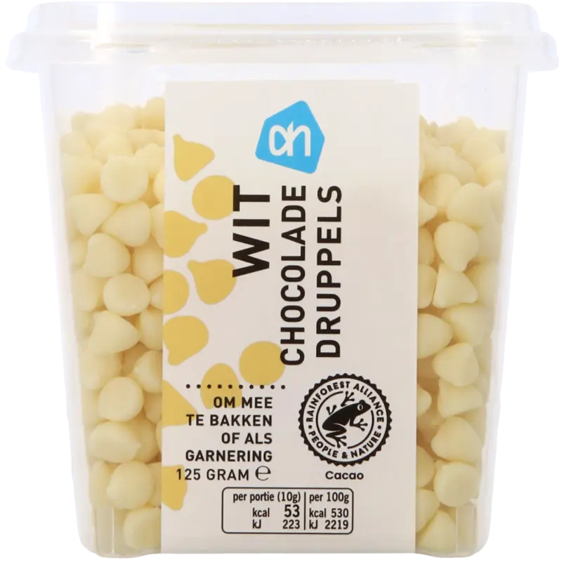 Witte chocolade druppels