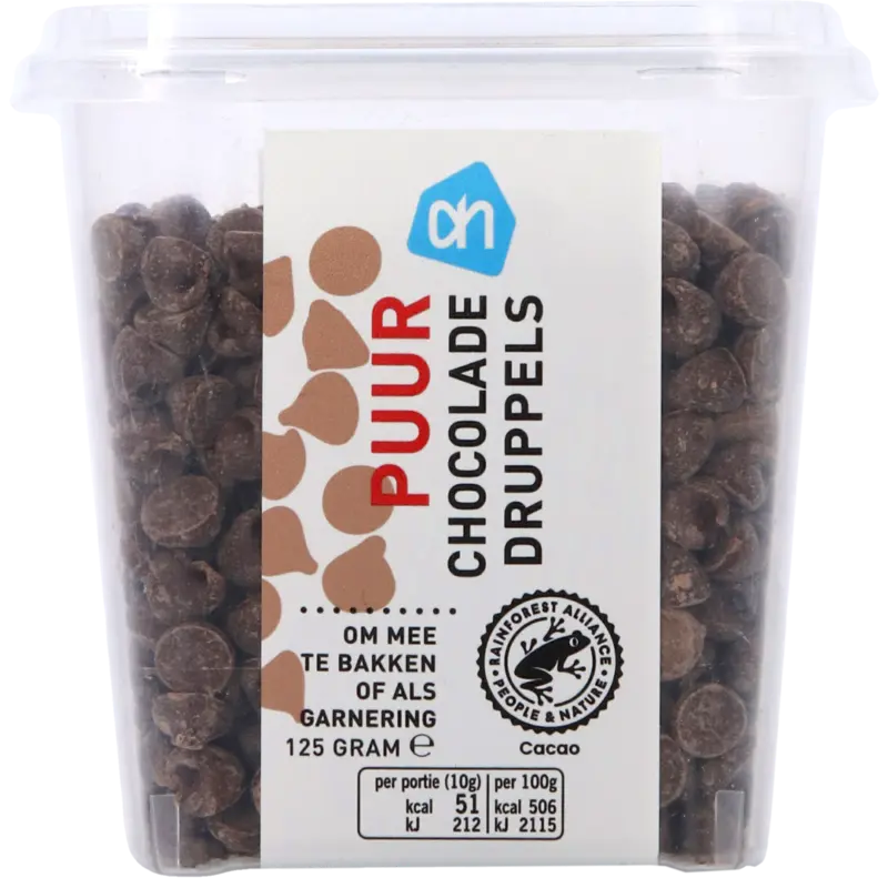 Puur chocolade druppels