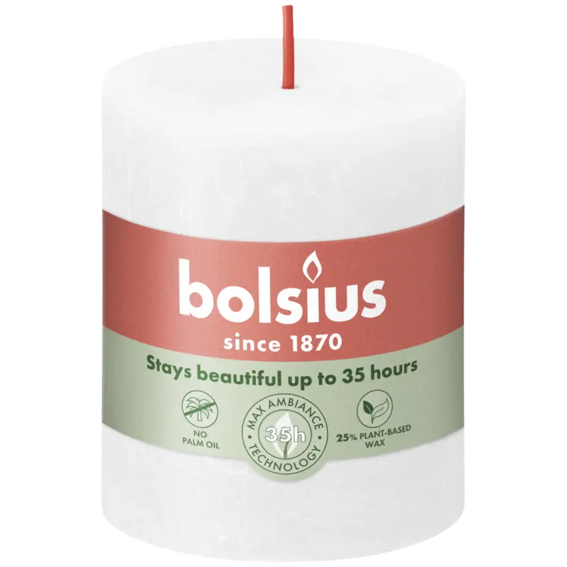 Bolsius Rustieke kaars wit 8cm