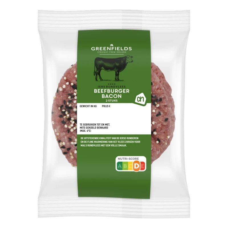Greenfields Beefburger bacon 2 stuks