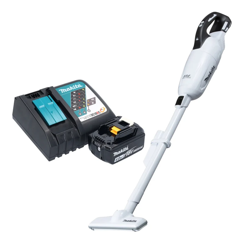 Makita DCL 281 FRM1W Akku Staubsauger 18 V weiß Brushless + 1x Akku 4,0 Ah + Ladegerät