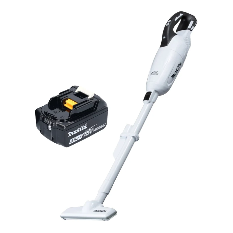 Makita DCL 281 FM1W Akku Staubsauger 18 V weiß Brushless + 1x Akku 4,0 Ah - ohne Ladegerät