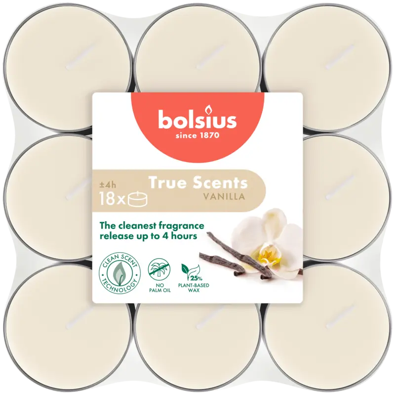 Bolsius True scents geurtheelichten vanille