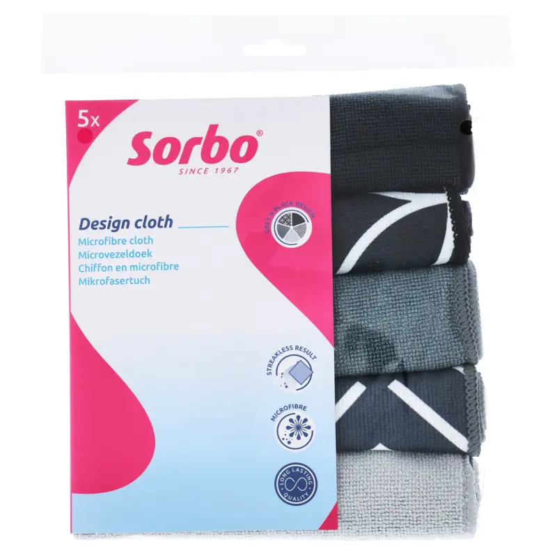 Sorbo Microvezeldoek zwart grijs